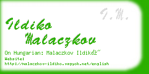 ildiko malaczkov business card